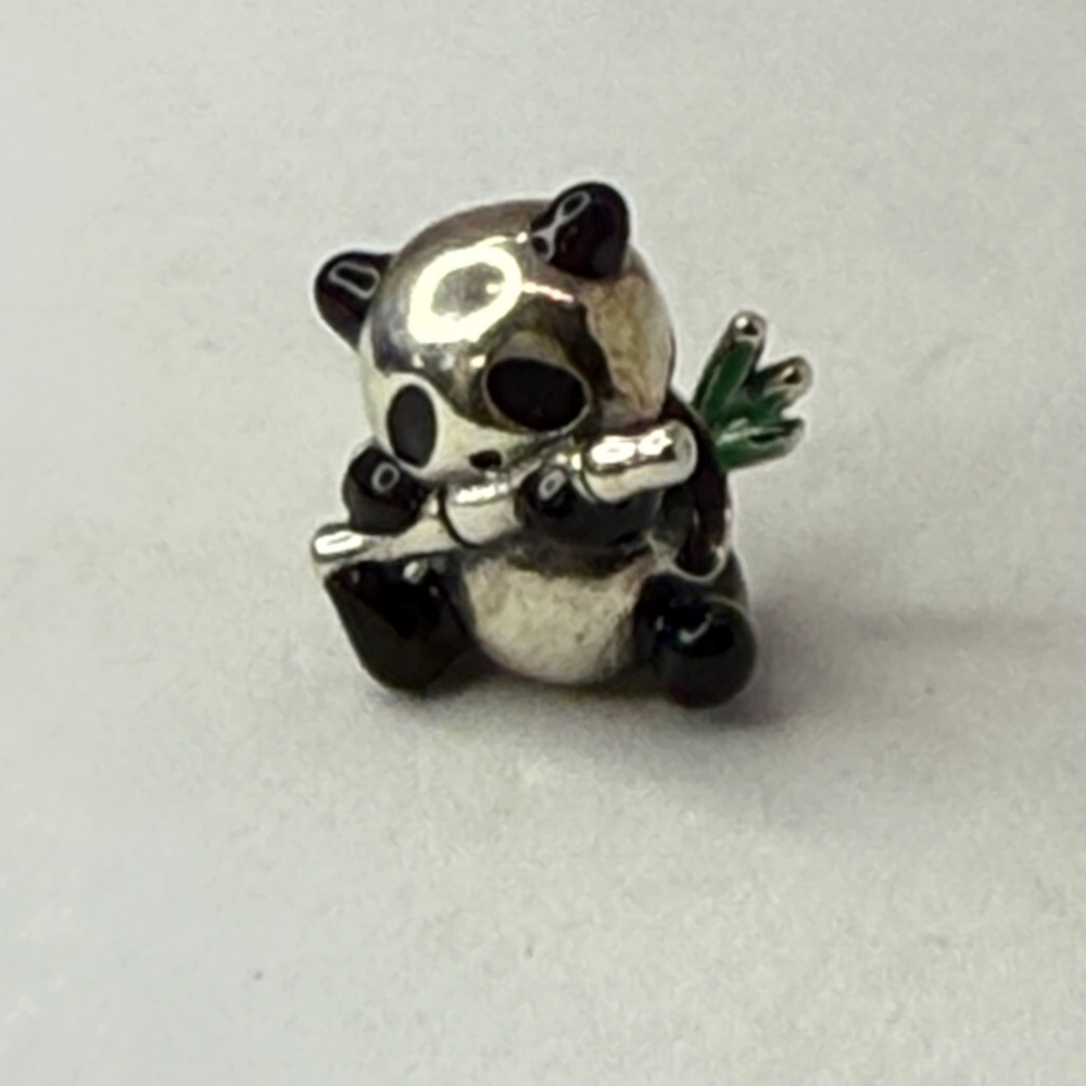 Adorable Panda Bear Charm with Enamel Details